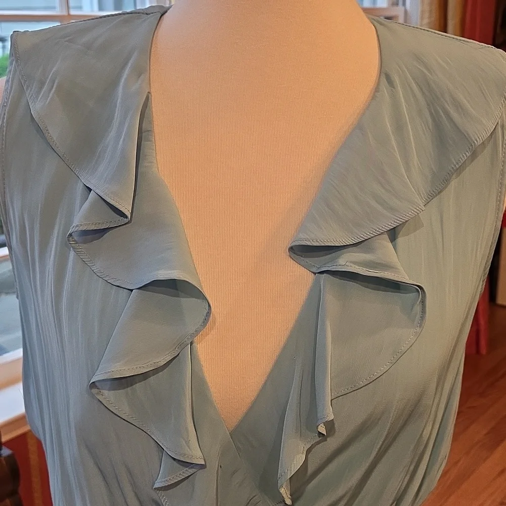 Elegant Blue Ruffle Maxi Dress - Picture 6 of 9